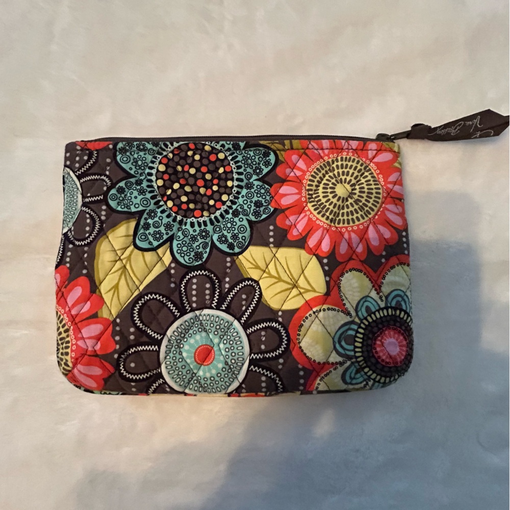Vera Bradley Flower Shower Medium Zipper Pouch - Picture 2 of 6